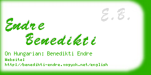 endre benedikti business card